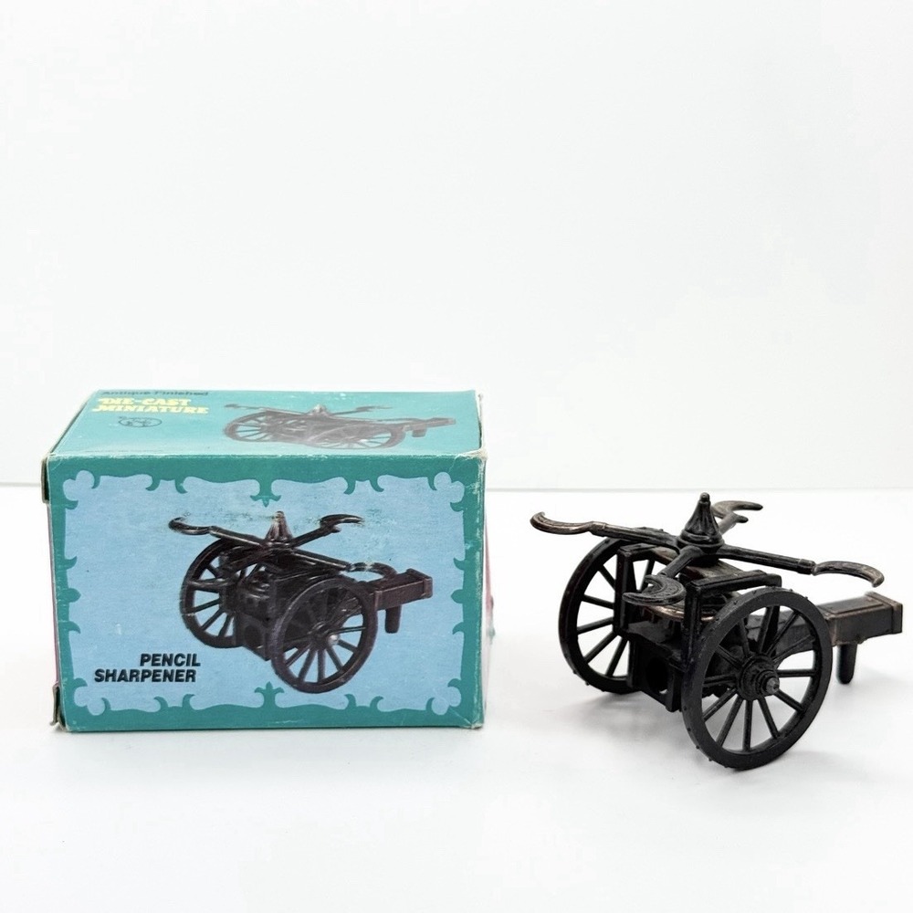 Vintage Antique Finish Die-Cast Miniature Pencil War Machine Chariot